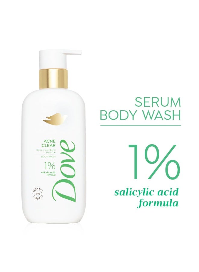 Dove Acne Clear Serum Body Wash|1% Salicylic Acid Formula| Clears and helps prevent acne | Paraben & SLS free | 300 ml - Image 2